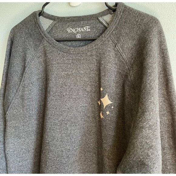 Christmas Enchant Event Logo Crewneck Sweatshirt Dark Gray Womens XL - Picture 3 of 10
